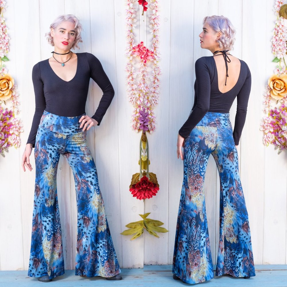 Festival Feather Bell Bottom Pants - Warrior Within Designs